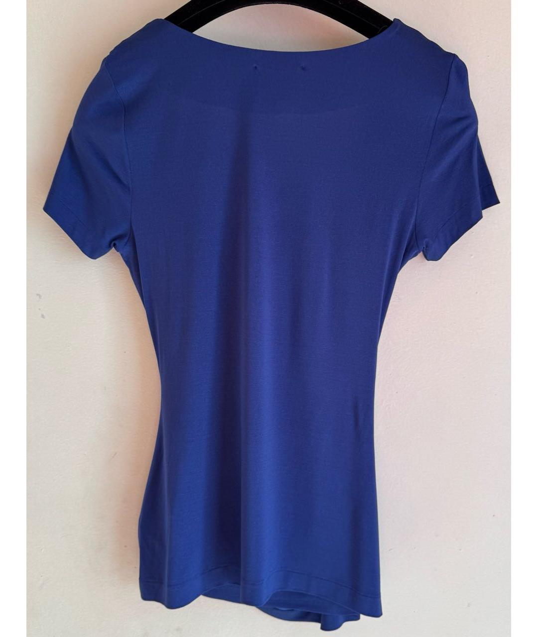 ETRO Темно-синяя вискозная футболка, фото 4