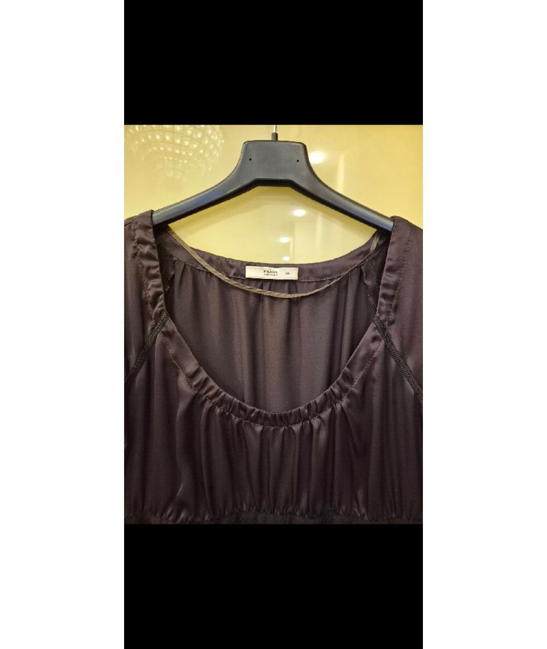 PRADA Коричневая ацетатная блузы, фото 3