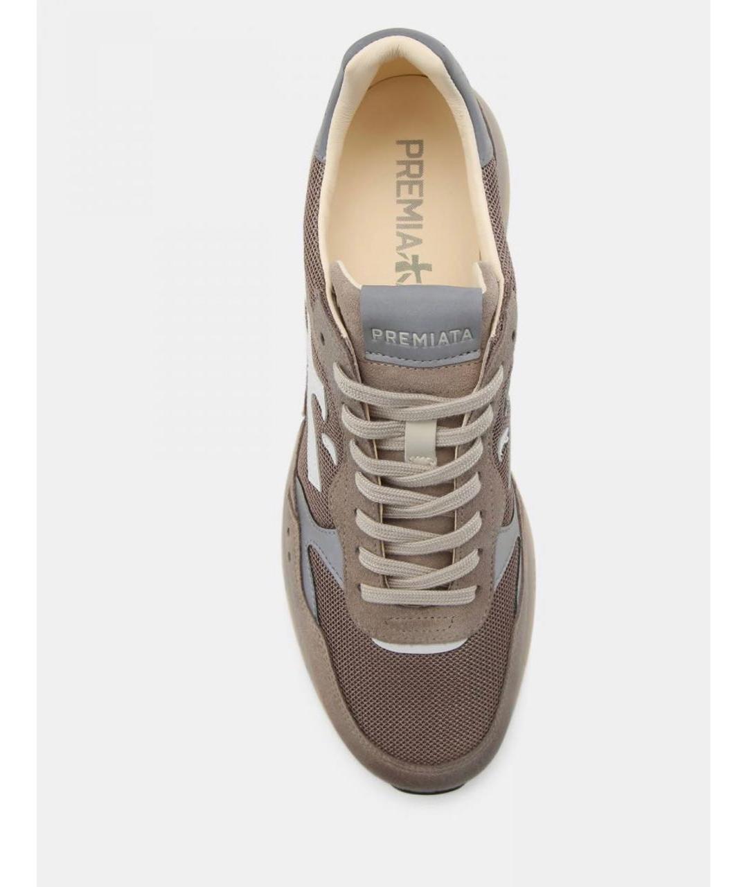 PREMIATA Бежевые кожаные низкие кроссовки / кеды, фото 4