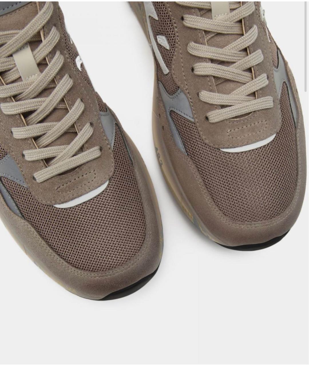 PREMIATA Бежевые кожаные низкие кроссовки / кеды, фото 3