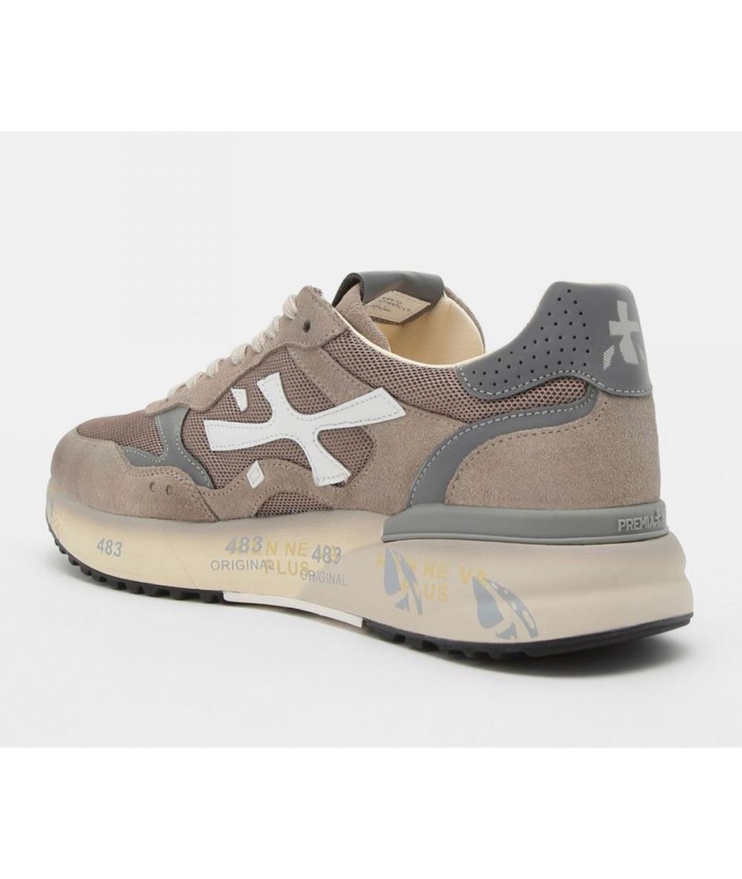 PREMIATA Бежевые кожаные низкие кроссовки / кеды, фото 6