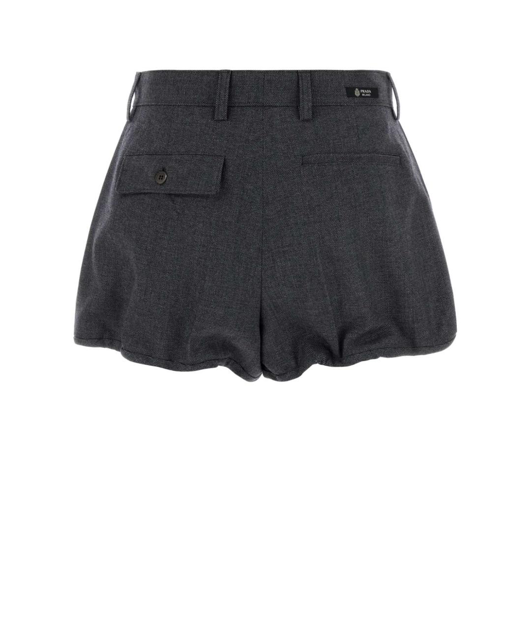 PRADA Серые шерстяные шорты, фото 2