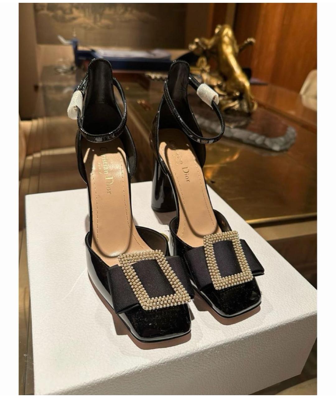 CHRISTIAN DIOR Черные кожаные туфли, фото 2