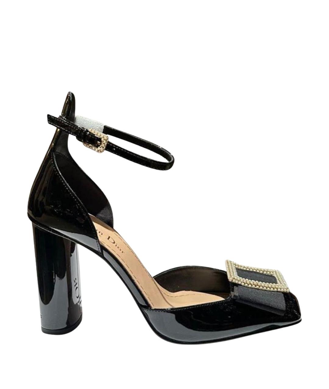 CHRISTIAN DIOR Черные кожаные туфли, фото 1