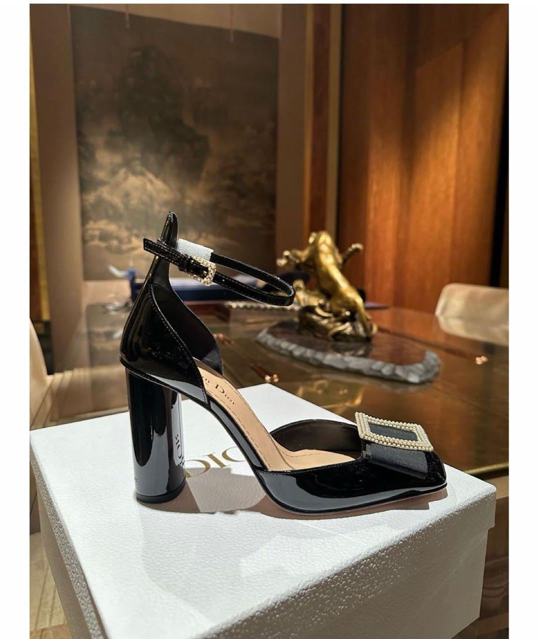 CHRISTIAN DIOR Черные кожаные туфли, фото 3