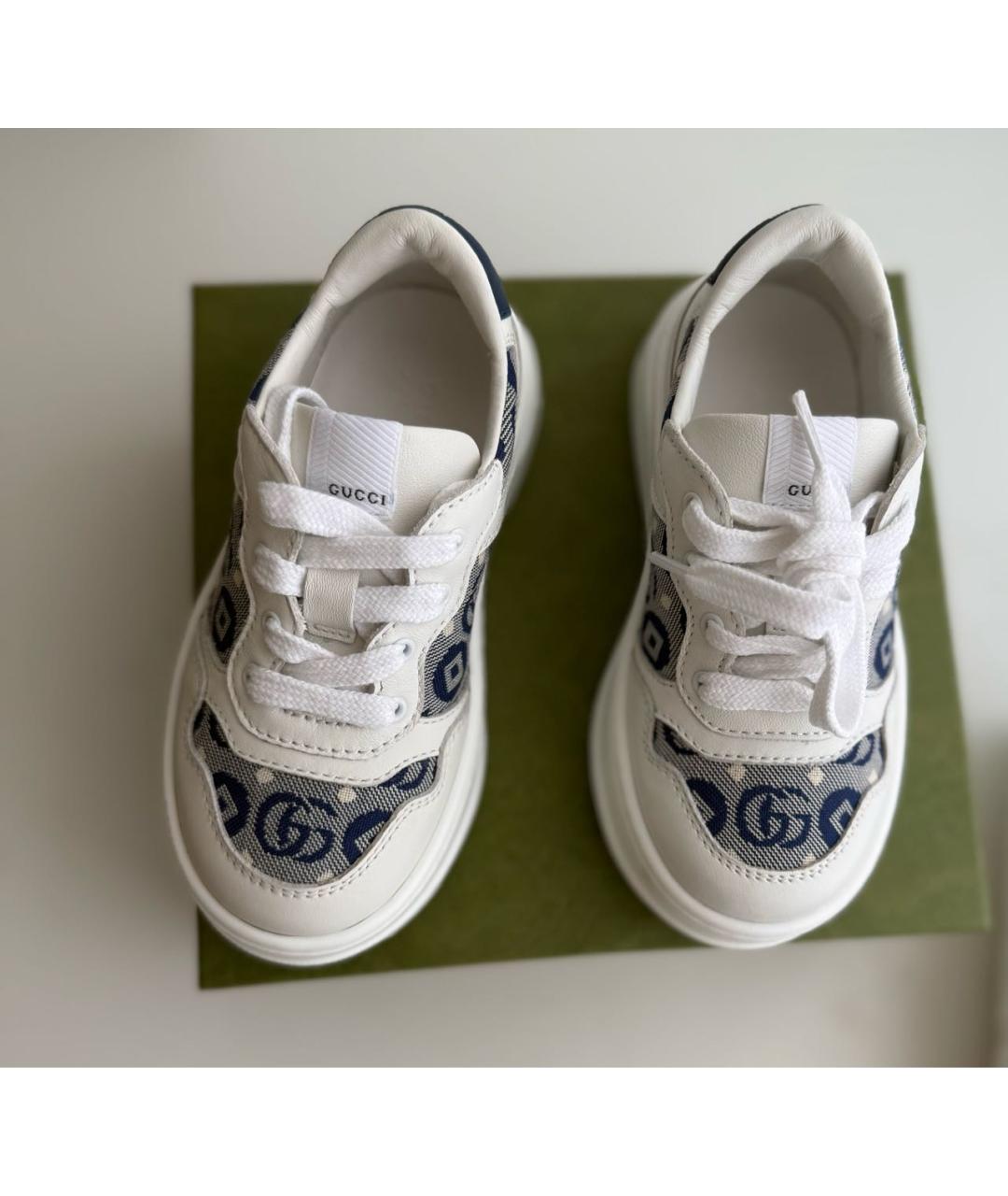 GUCCI Белые кожаные кеды, фото 3