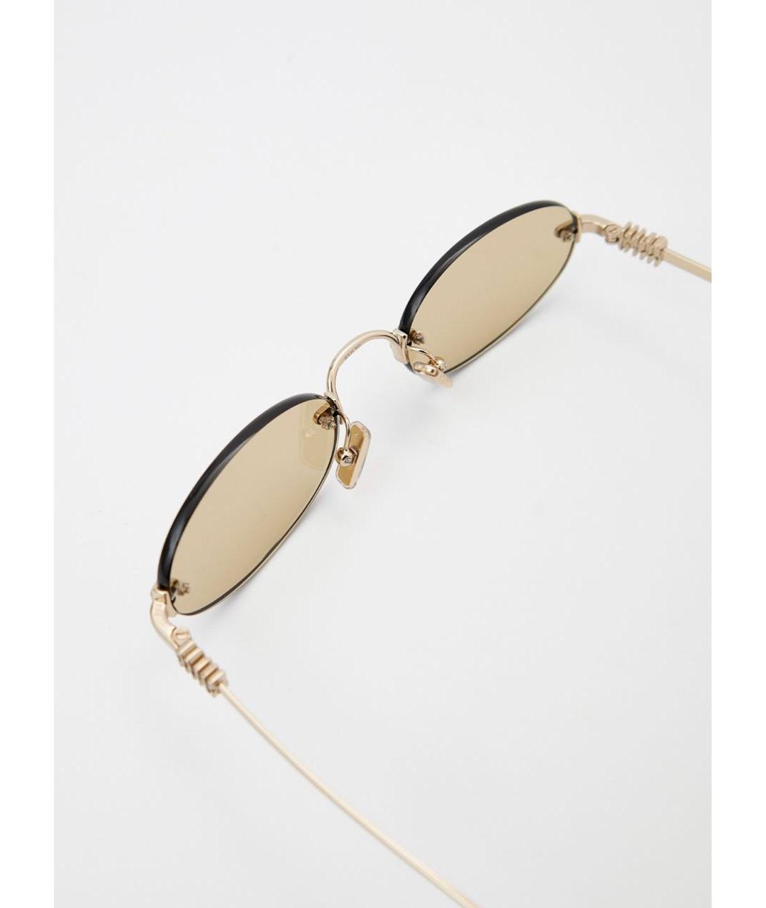 MIU MIU Бежевые металлические солнцезащитные очки, фото 3