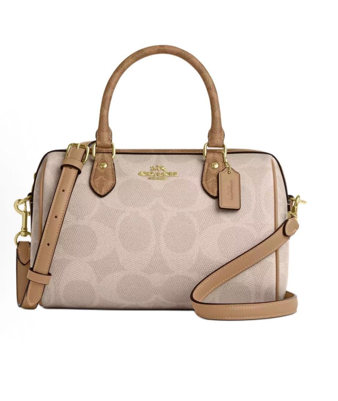COACH Бежевая сумка с короткими ручками, фото 9