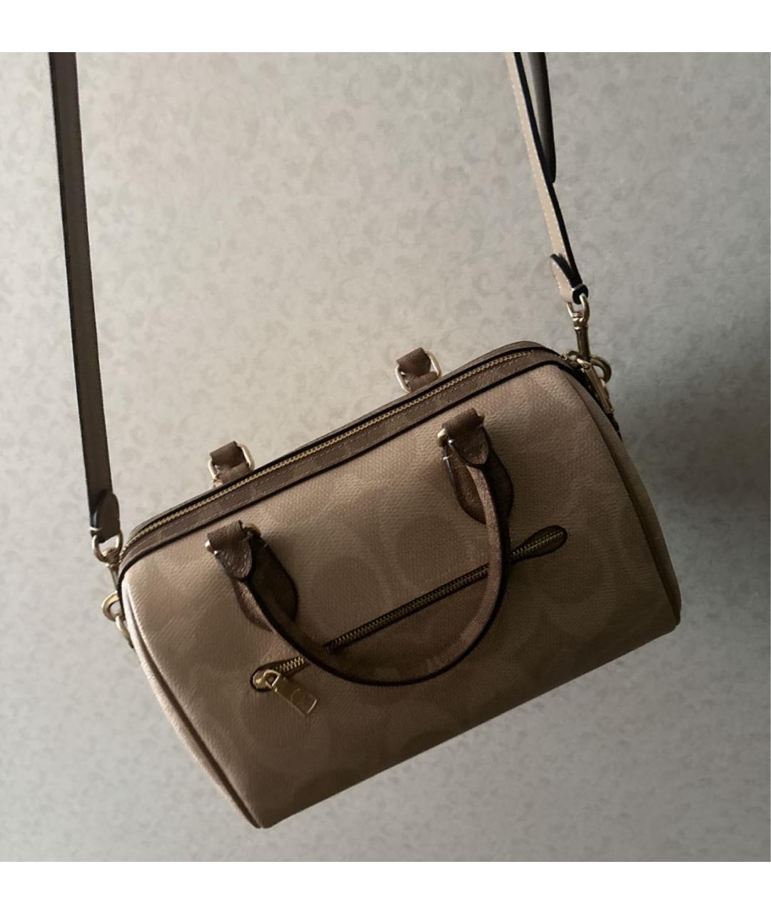 COACH Бежевая сумка с короткими ручками, фото 7