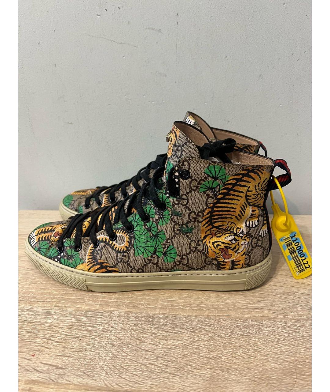 GUCCI Мульти кожаные высокие кроссовки / кеды, фото 4