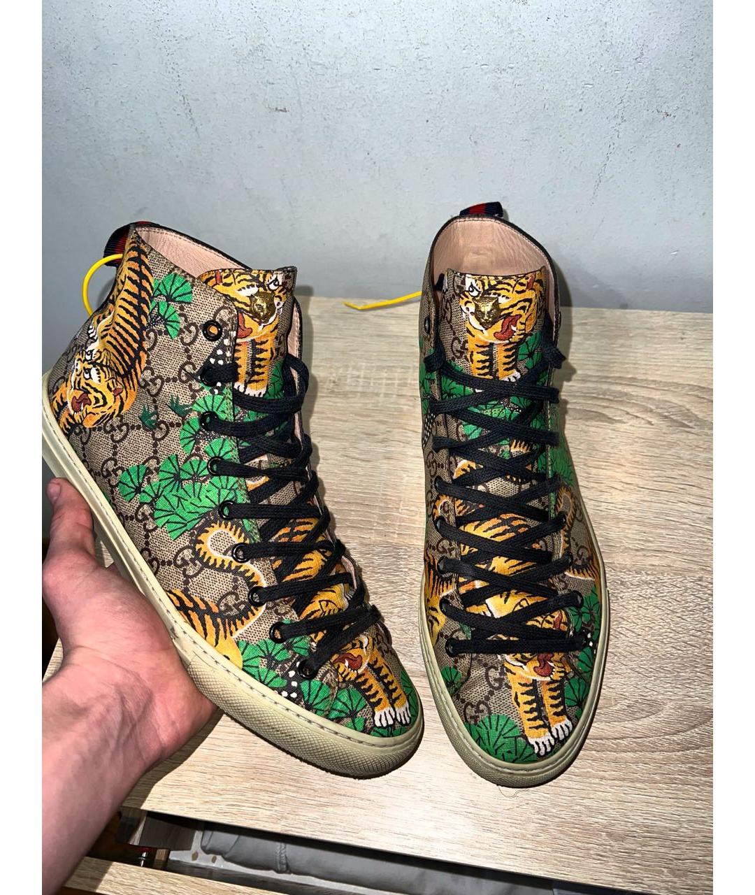 GUCCI Мульти кожаные высокие кроссовки / кеды, фото 2