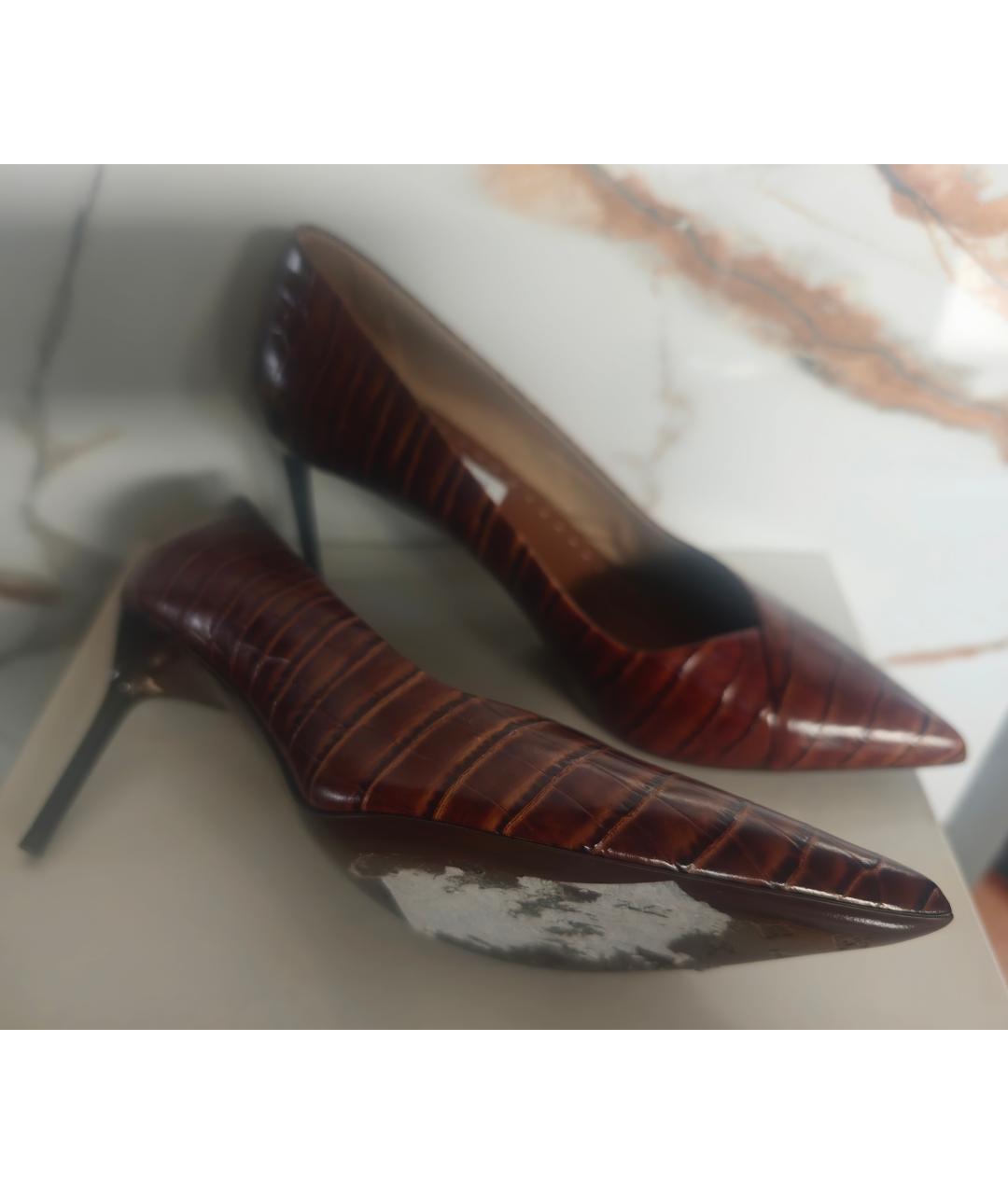 MAX MARA Коричневые кожаные туфли, фото 4