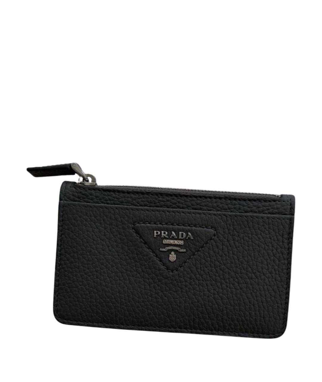 PRADA Серый кожаный кошелек, фото 1