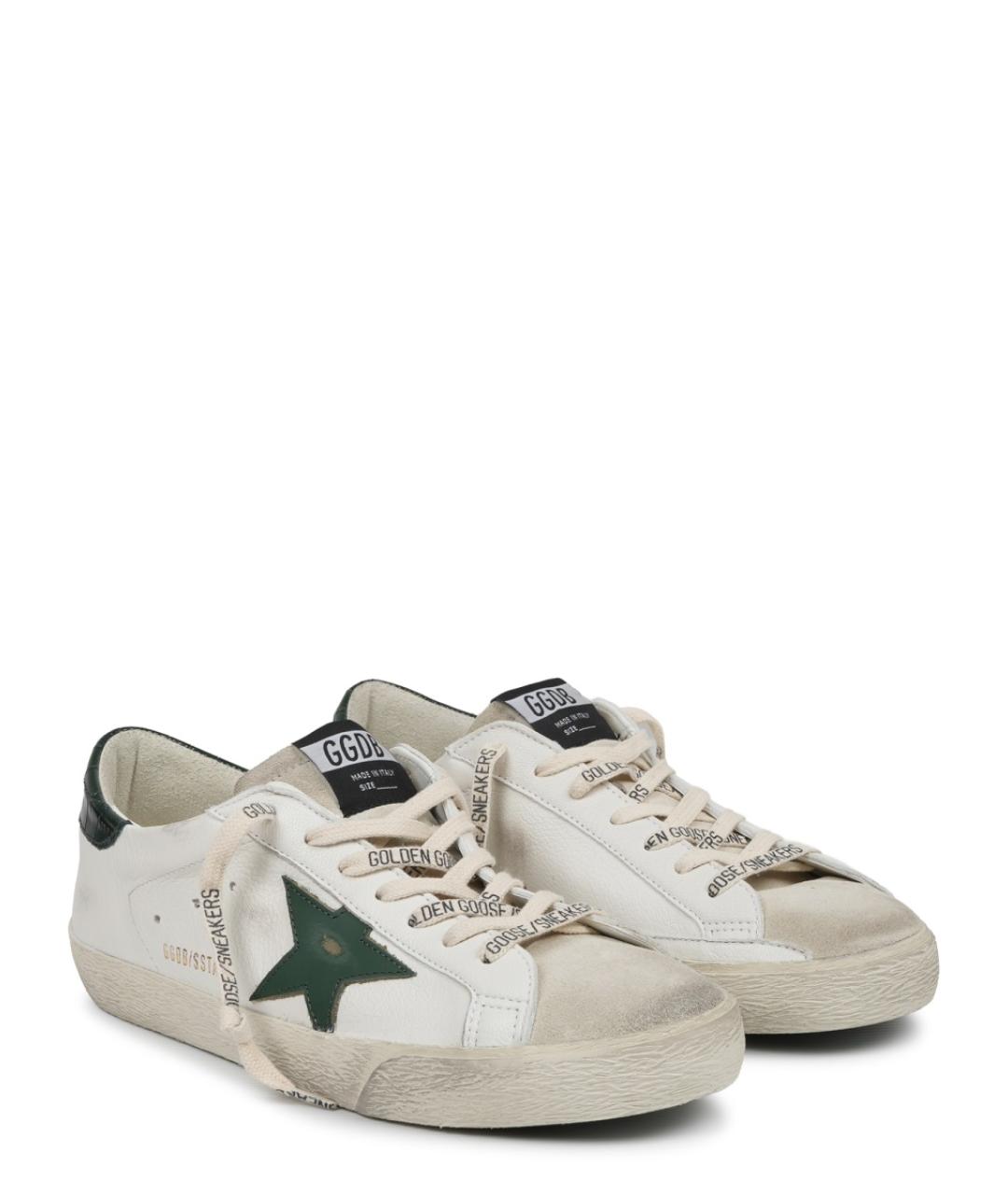 GOLDEN GOOSE DELUXE BRAND Белые кожаные низкие кроссовки / кеды, фото 2