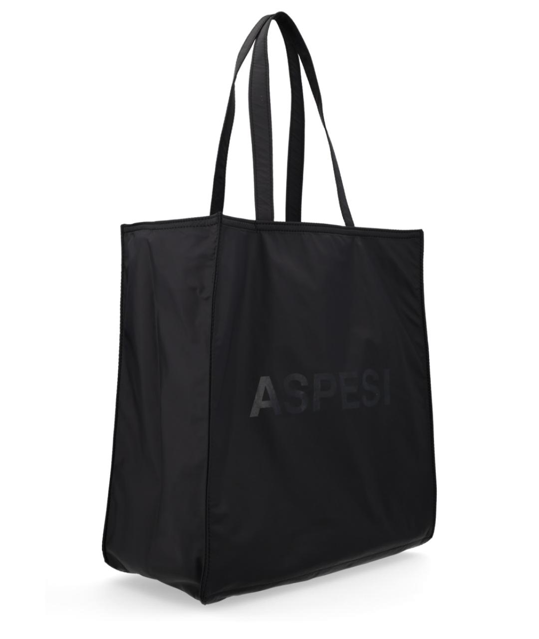 ASPESI Черная тканевая сумка тоут, фото 2