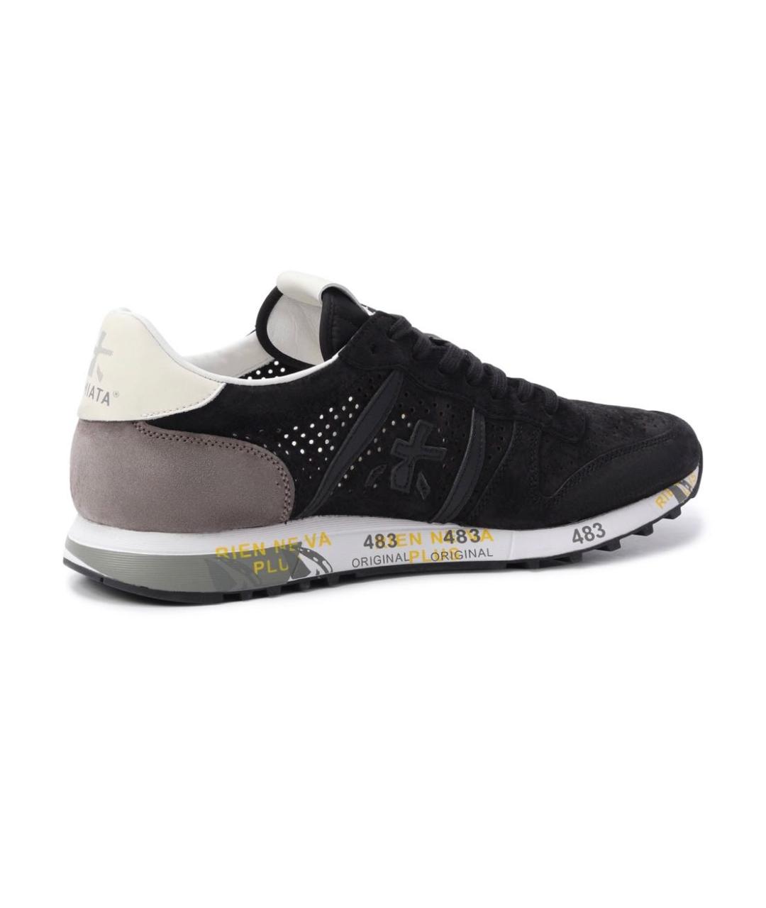 PREMIATA Черные замшевые низкие кроссовки / кеды, фото 2