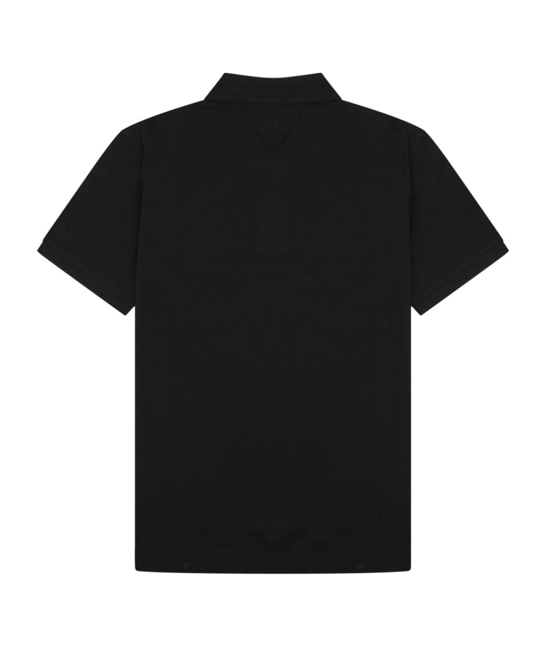 CP COMPANY Черное хлопковое поло с коротким рукавом, фото 2