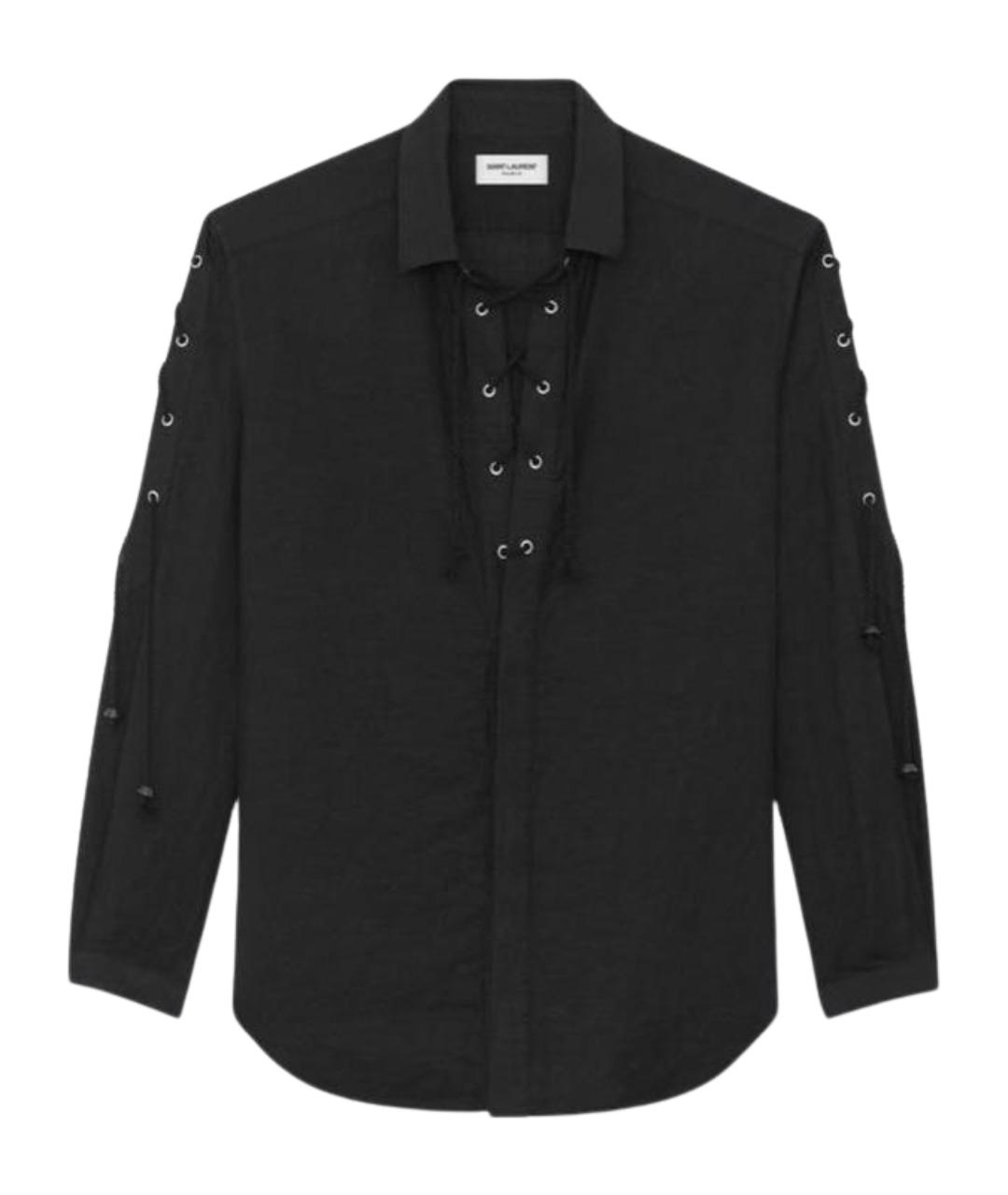 SAINT LAURENT Черная хлопковая рубашка, фото 1