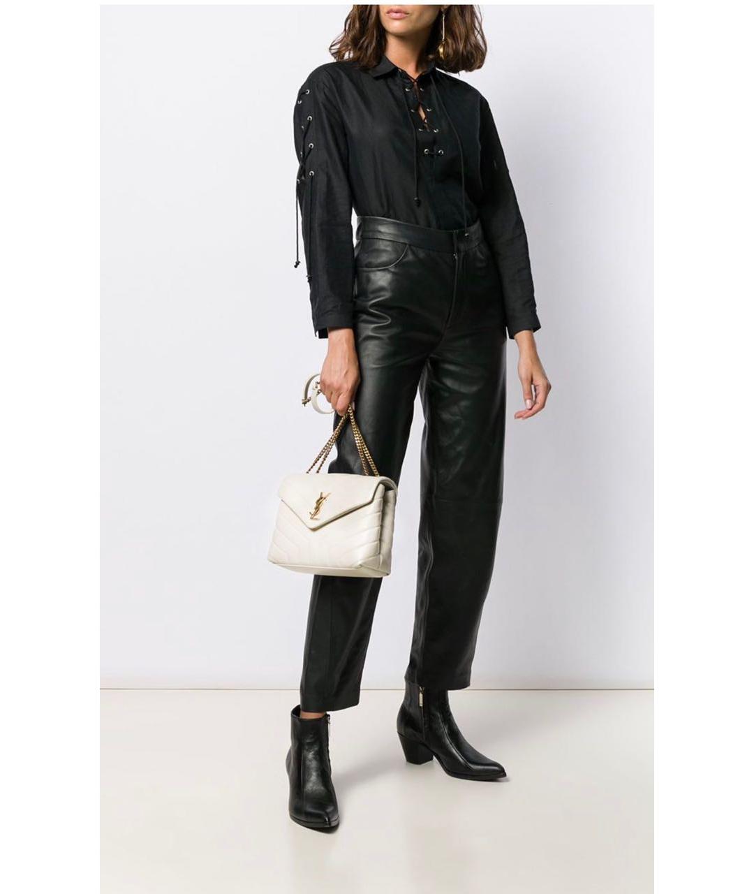 SAINT LAURENT Черная хлопковая рубашка, фото 7