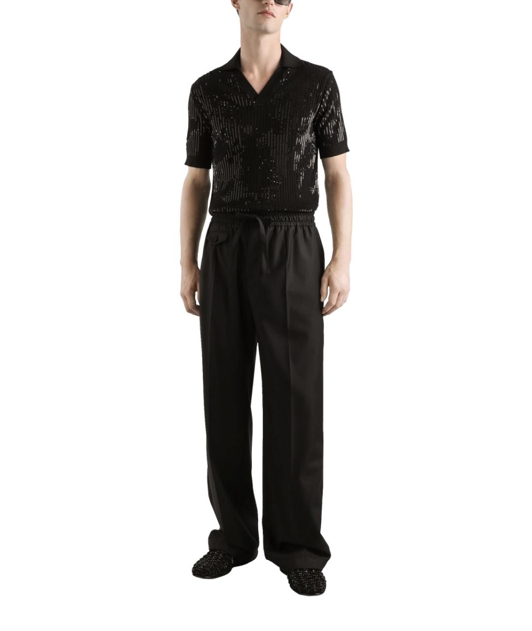 DOLCE&GABBANA Черные шерстяные повседневные брюки, фото 2