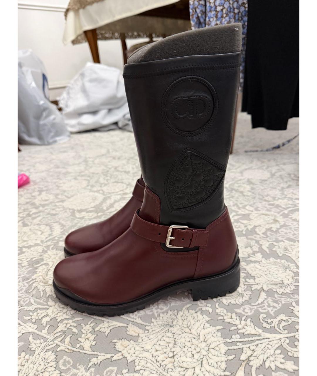 CHRISTIAN DIOR Черные кожаные сапоги, фото 5