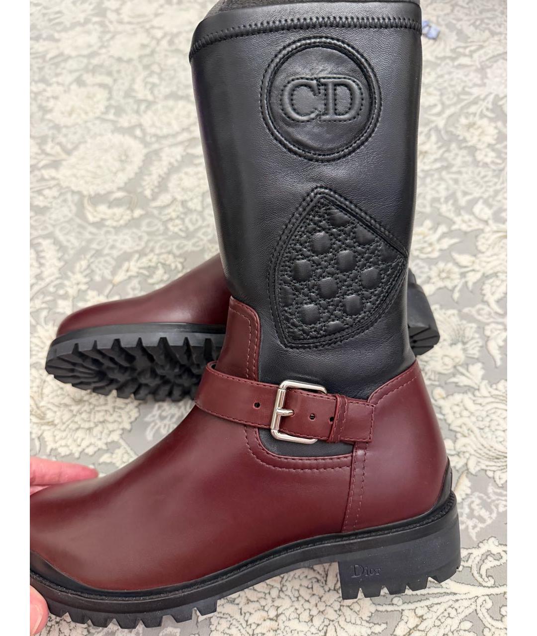 CHRISTIAN DIOR Черные кожаные сапоги, фото 3