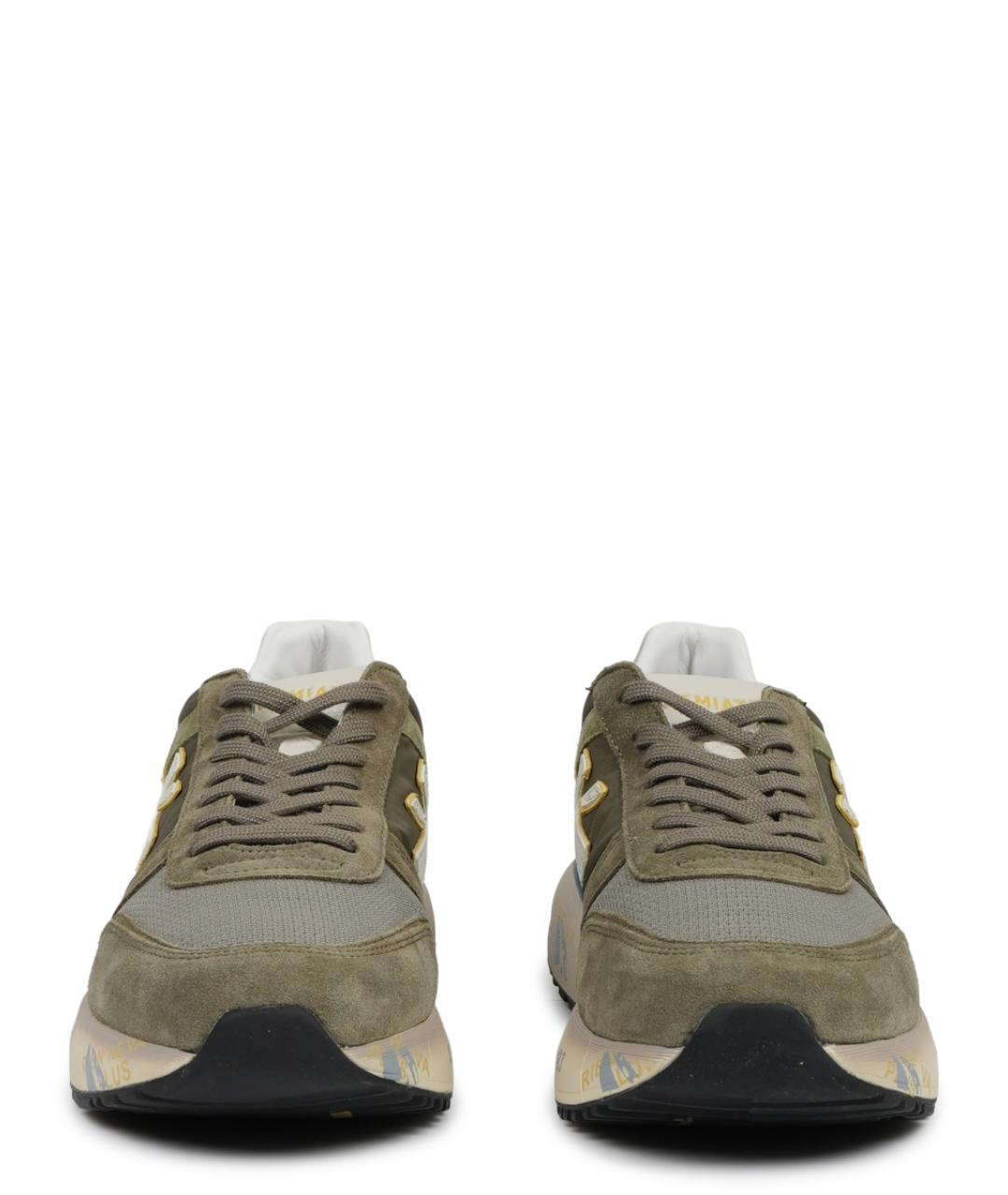 PREMIATA Зеленые замшевые низкие кроссовки / кеды, фото 3