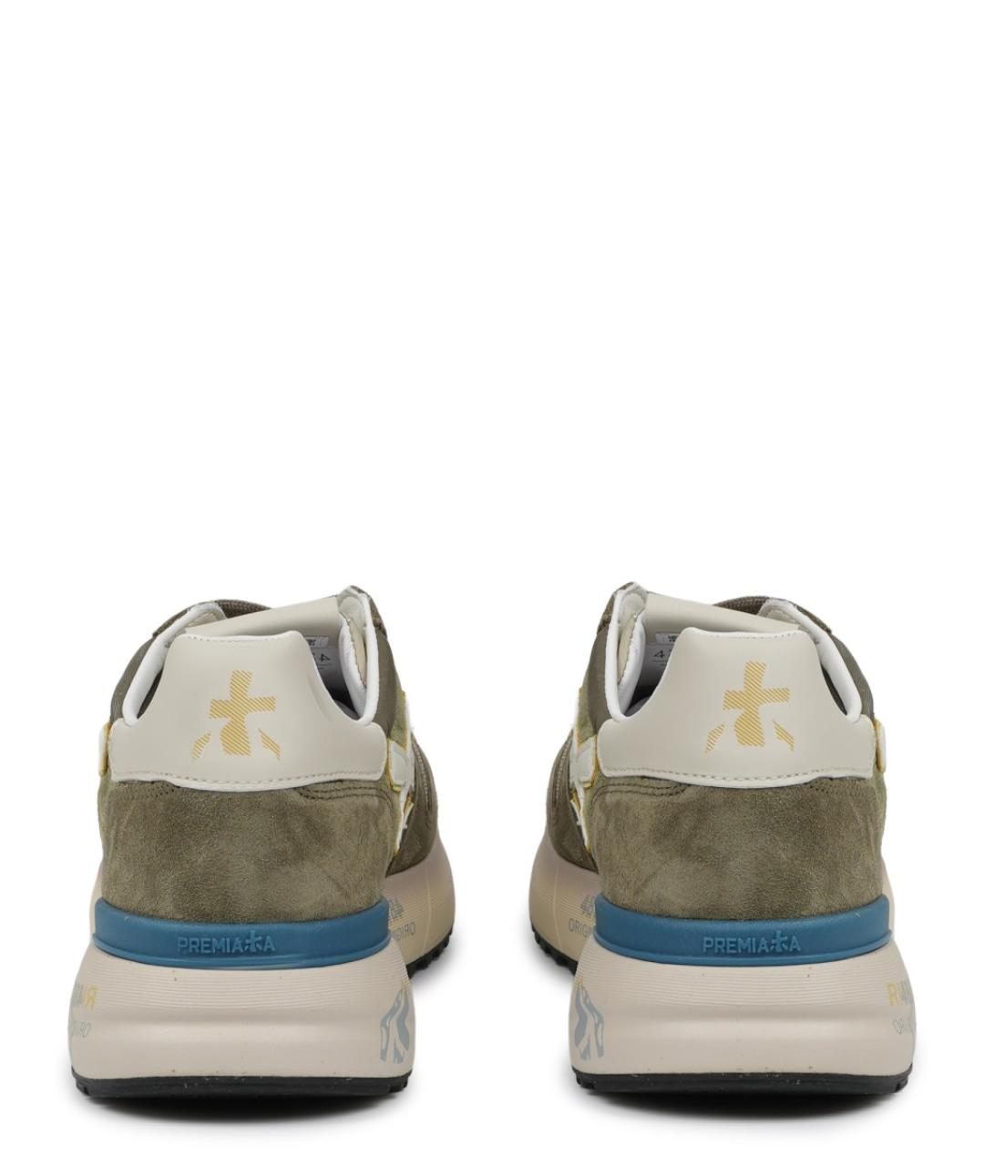 PREMIATA Зеленые замшевые низкие кроссовки / кеды, фото 4