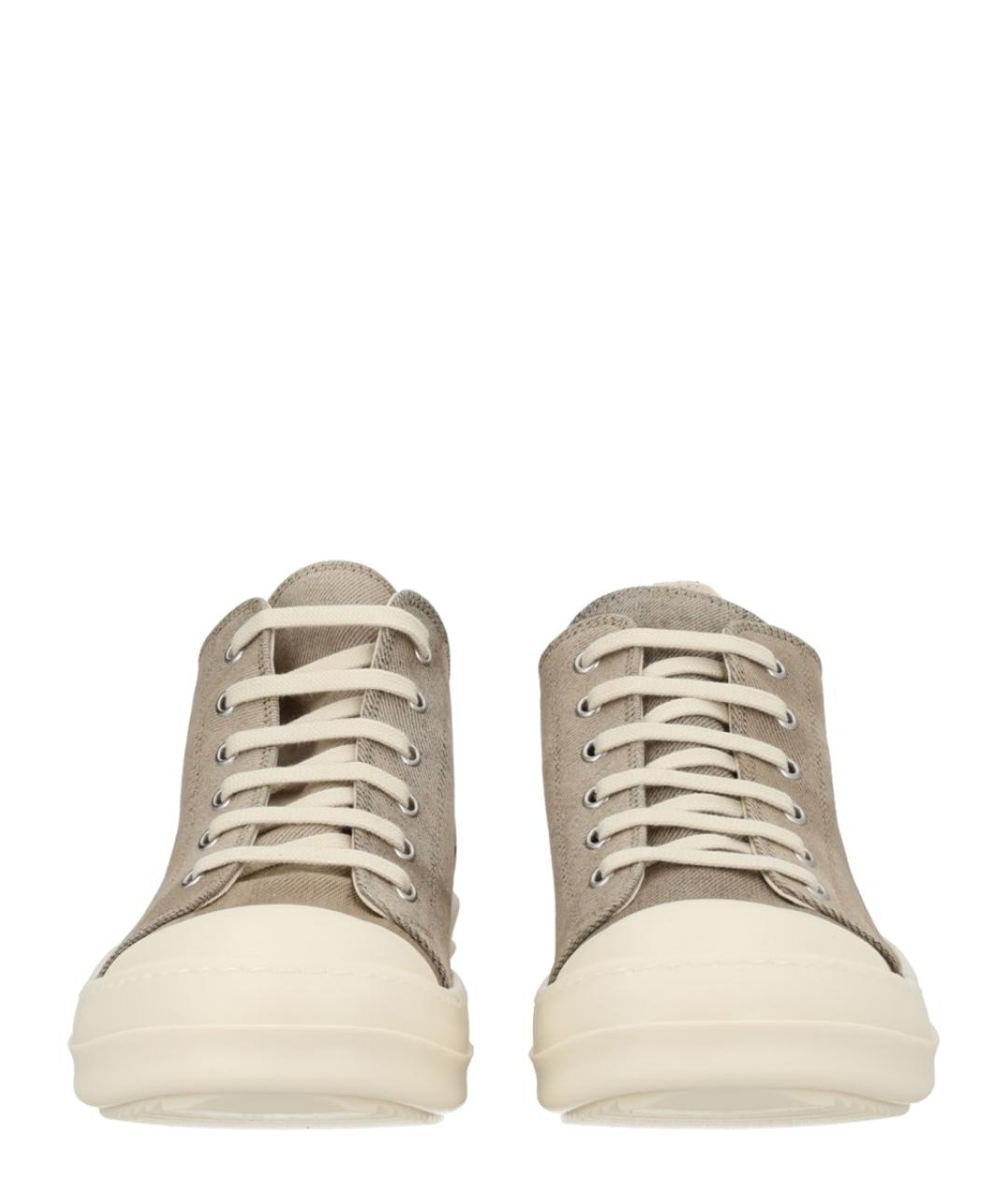 RICK OWENS DRKSHDW Серые текстильные низкие кроссовки / кеды, фото 3