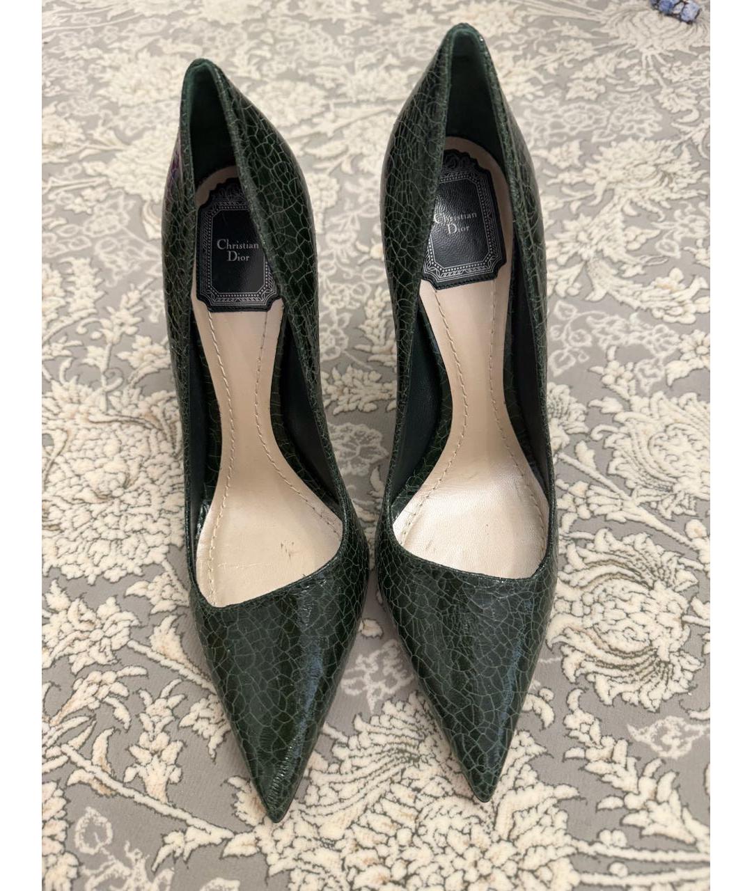 CHRISTIAN DIOR Зеленые кожаные туфли, фото 2