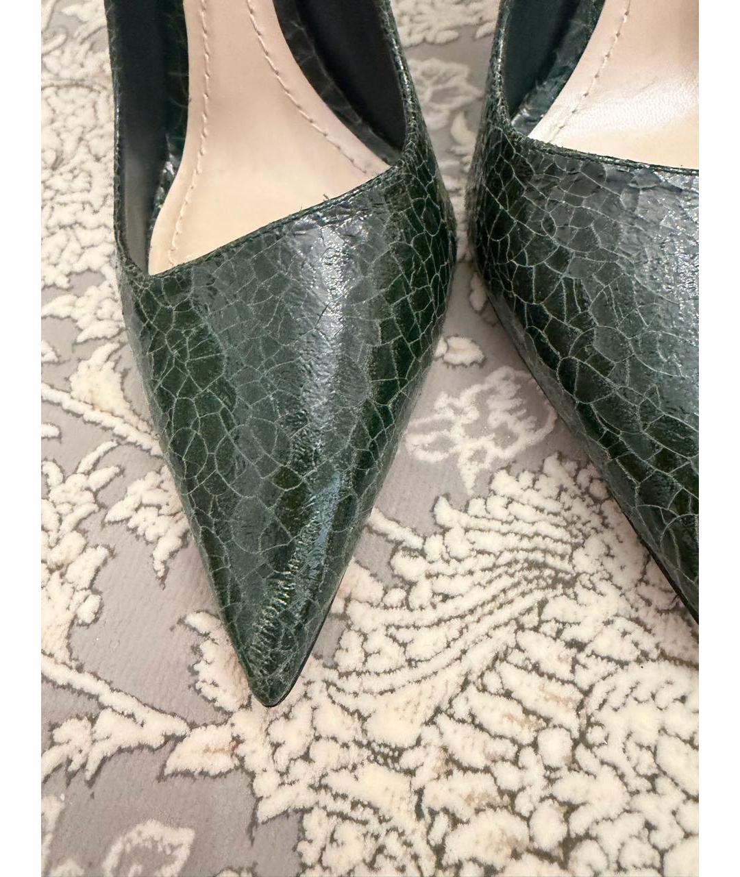 CHRISTIAN DIOR Зеленые кожаные туфли, фото 3