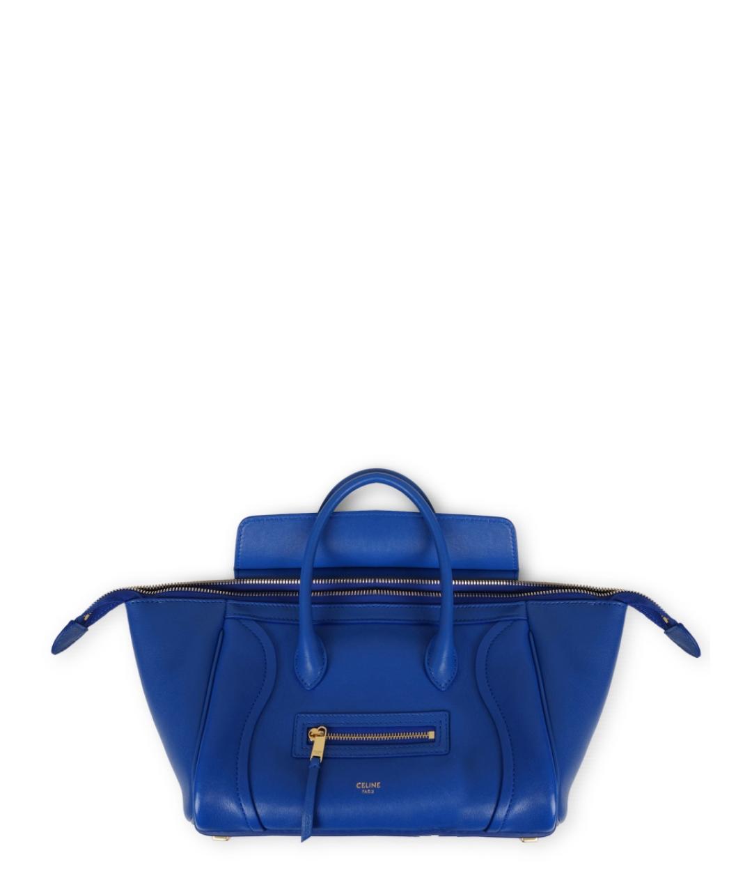 CELINE Синяя кожаная сумка тоут, фото 4