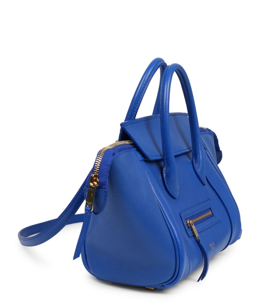 CELINE Синяя кожаная сумка тоут, фото 2