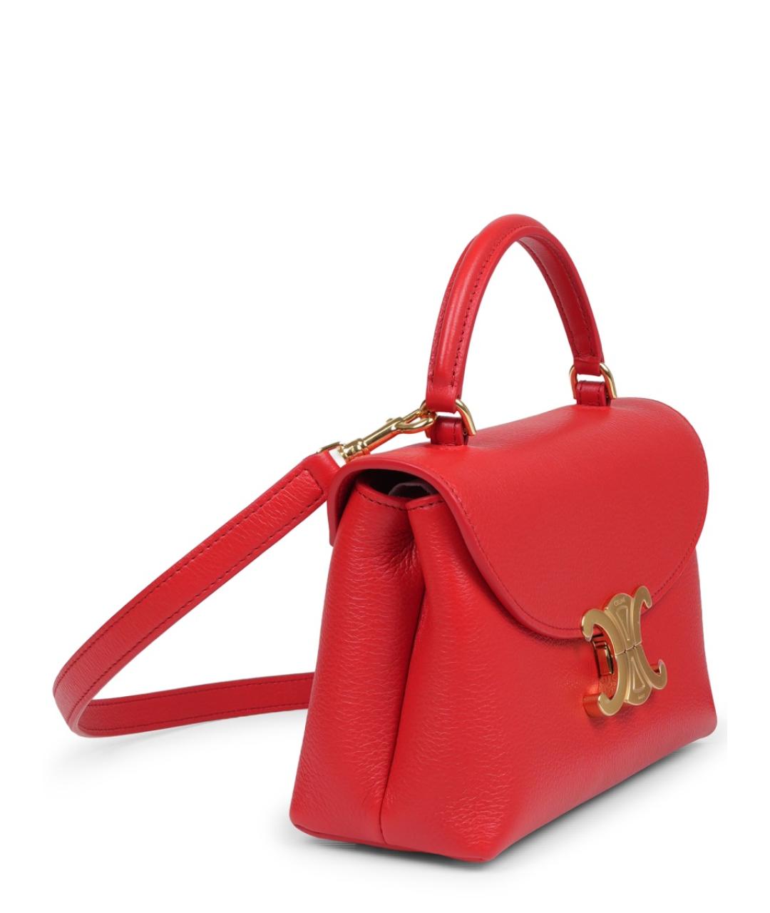 CELINE Красная кожаная сумка с короткими ручками, фото 2