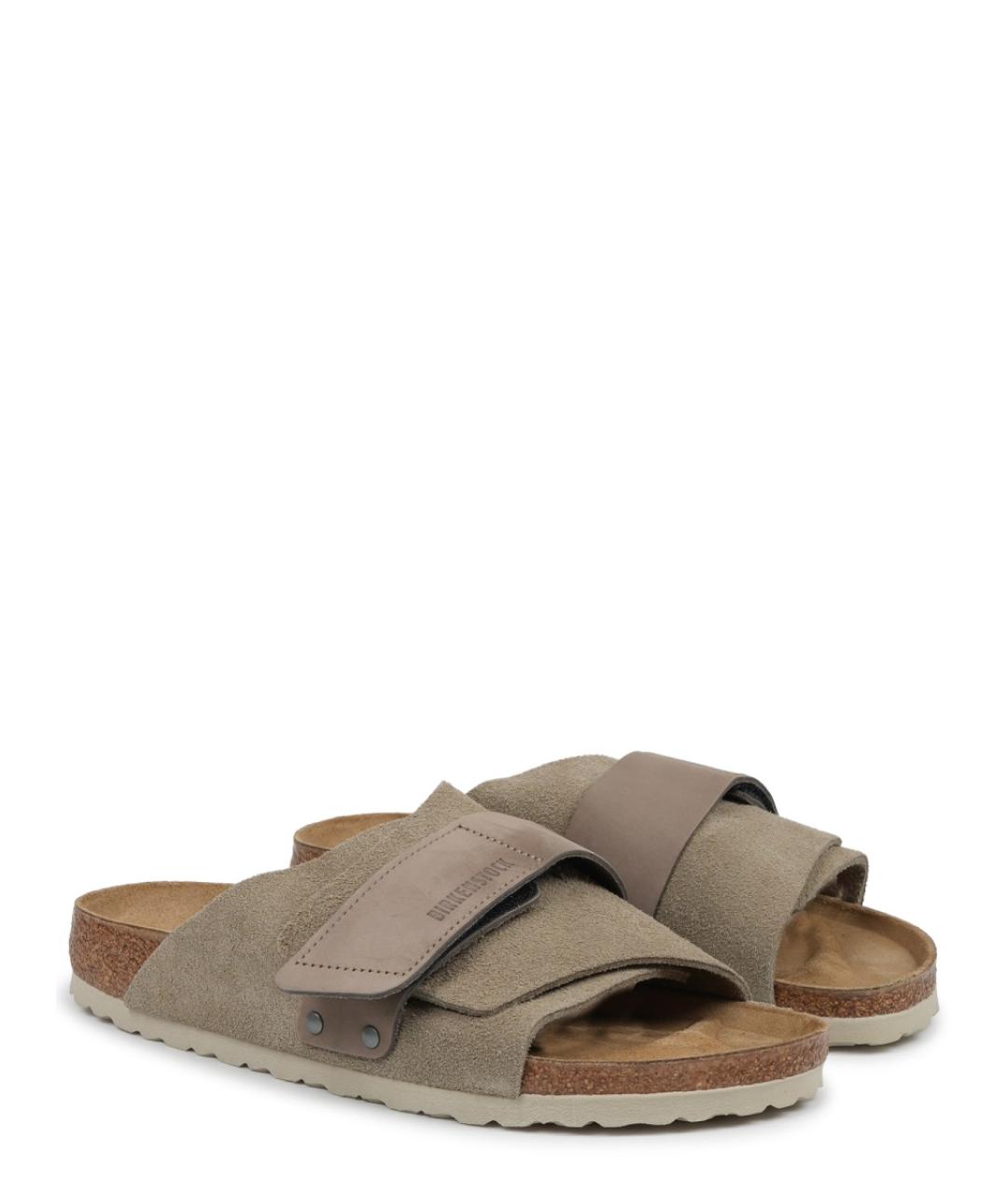 BIRKENSTOCK Бежевые замшевые сандалии, фото 2