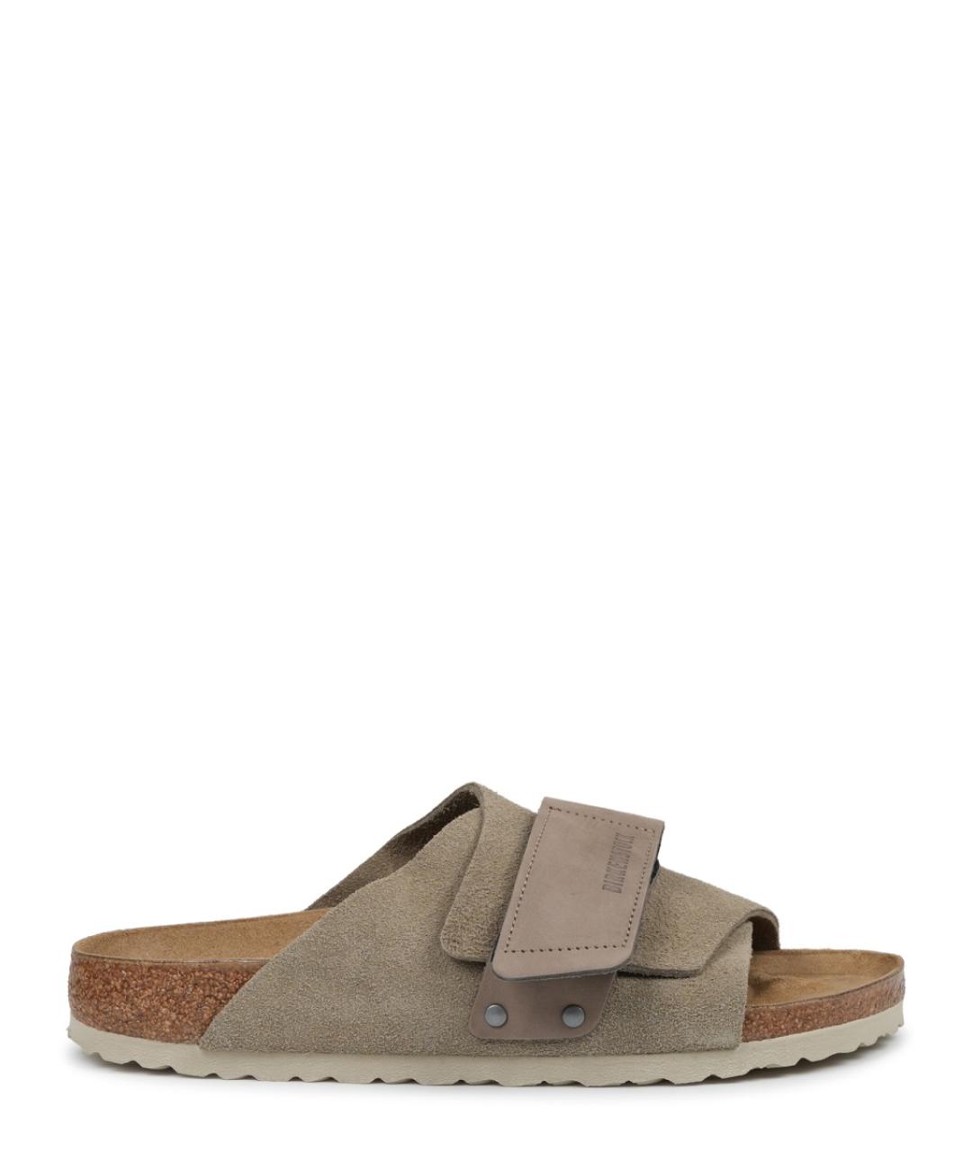 BIRKENSTOCK Бежевые замшевые сандалии, фото 1