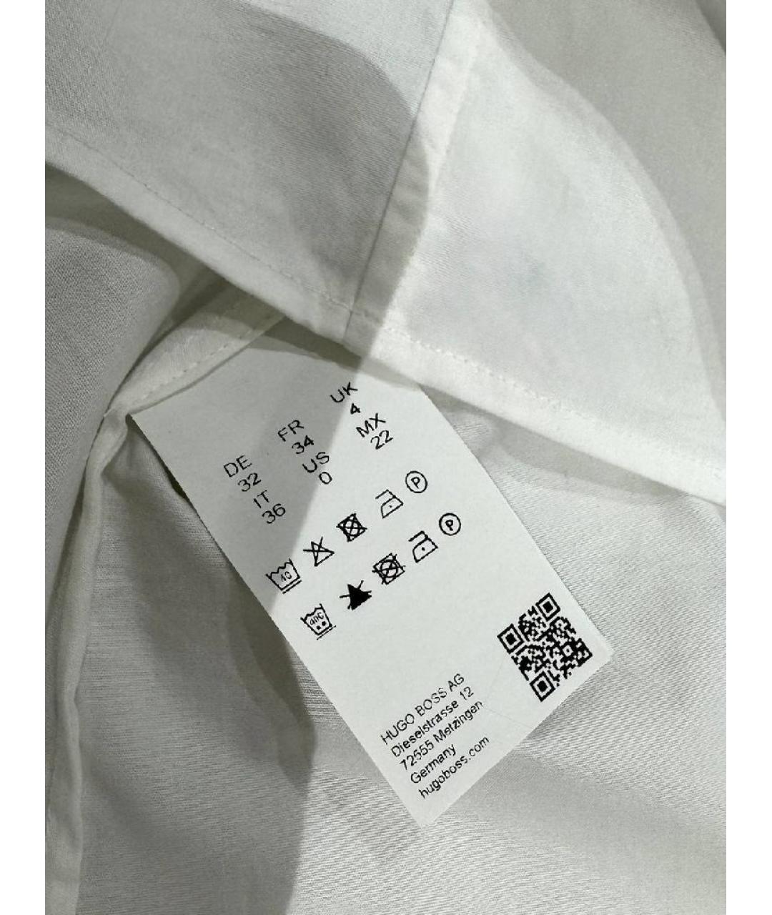 HUGO BOSS Белая хлопко-эластановая рубашка, фото 8
