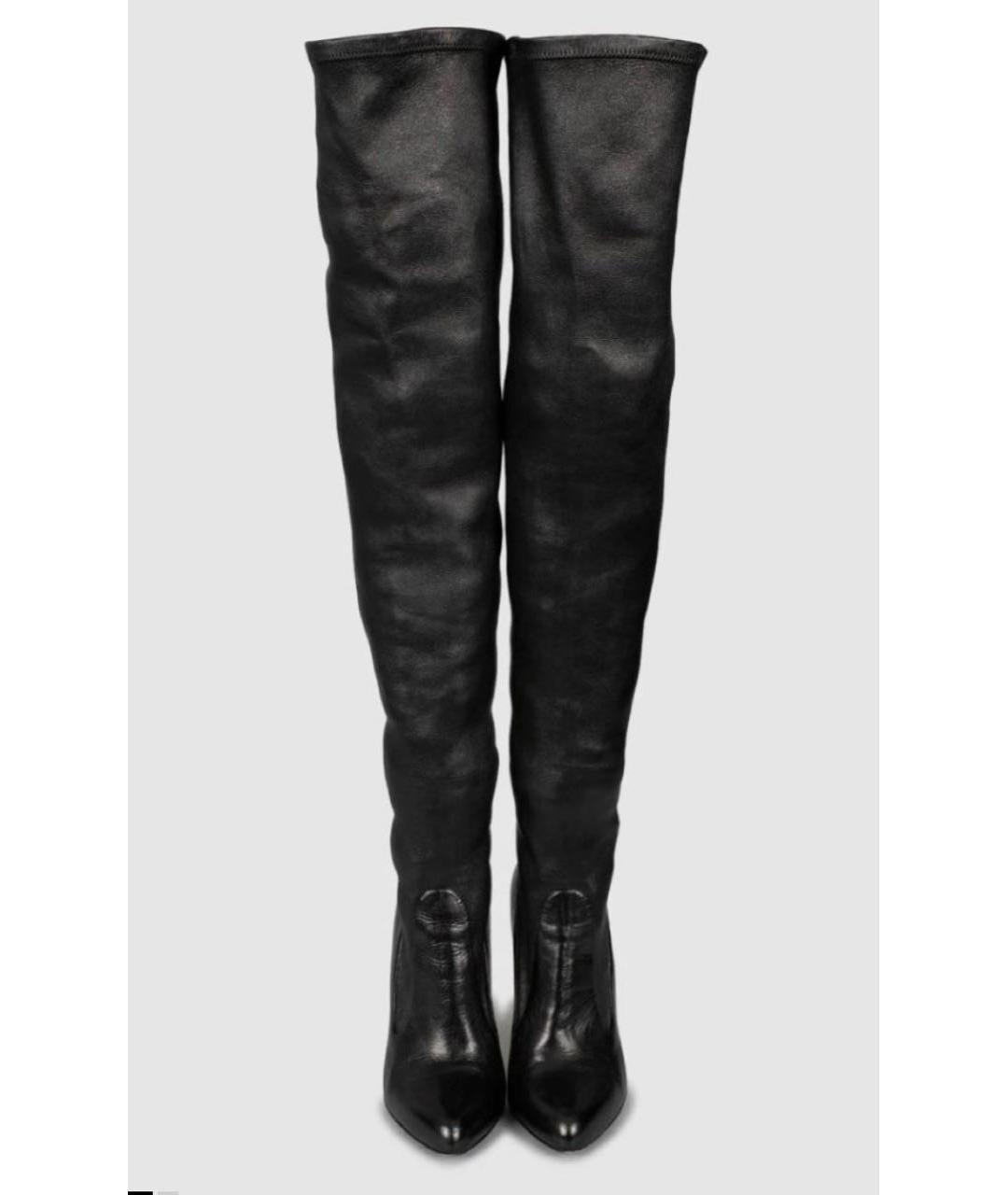 TOM FORD Черные кожаные ботфорты, фото 5