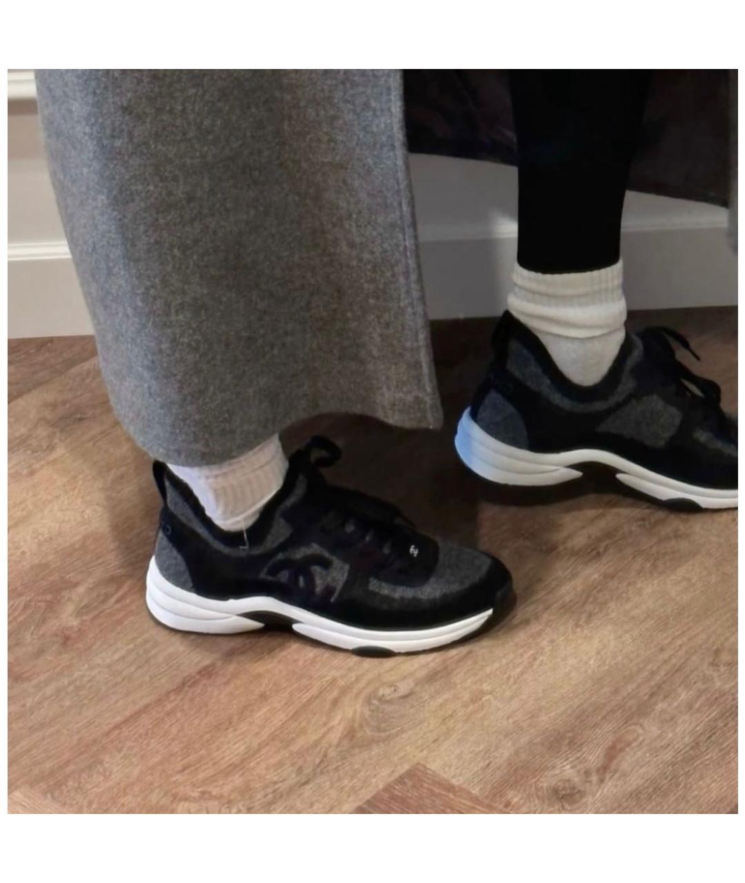 CHANEL Антрацитовые кроссовки, фото 5