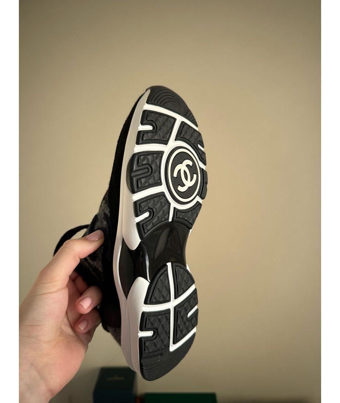 CHANEL Антрацитовые кроссовки, фото 3