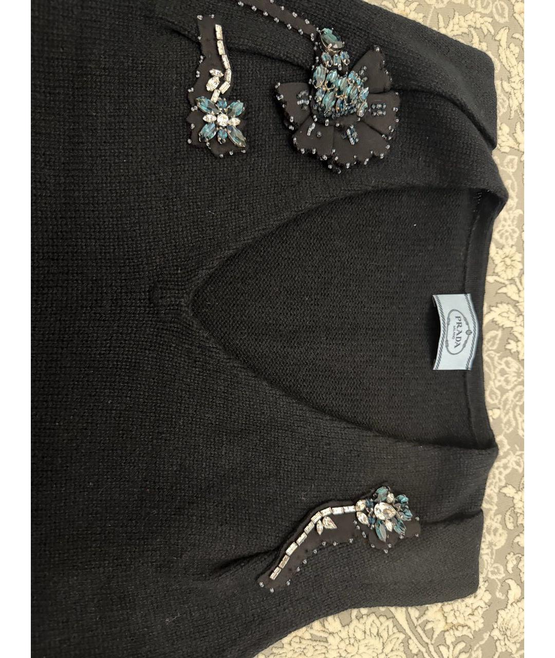 PRADA Черная кашемировая жилетка, фото 2