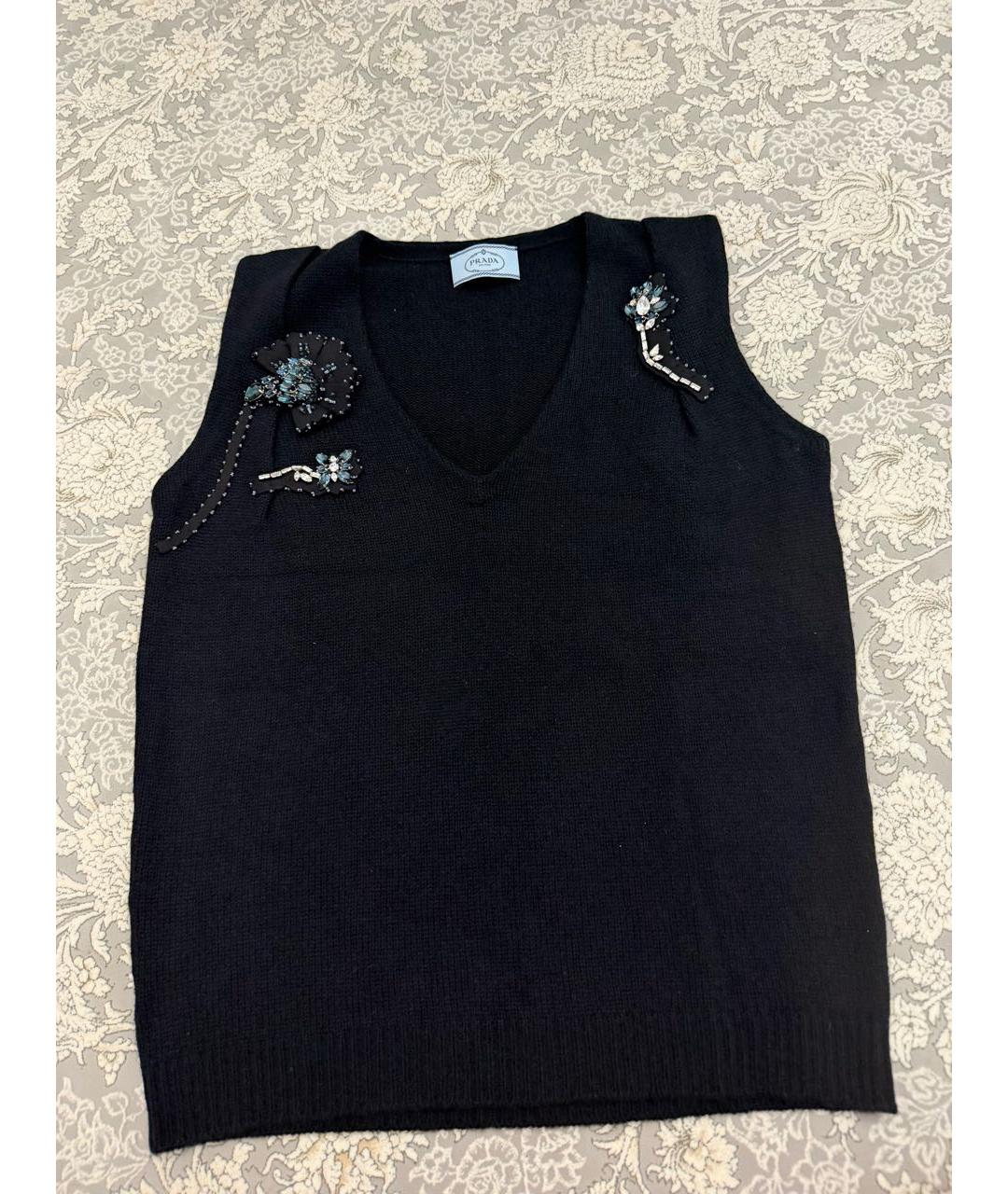 PRADA Черная кашемировая жилетка, фото 5