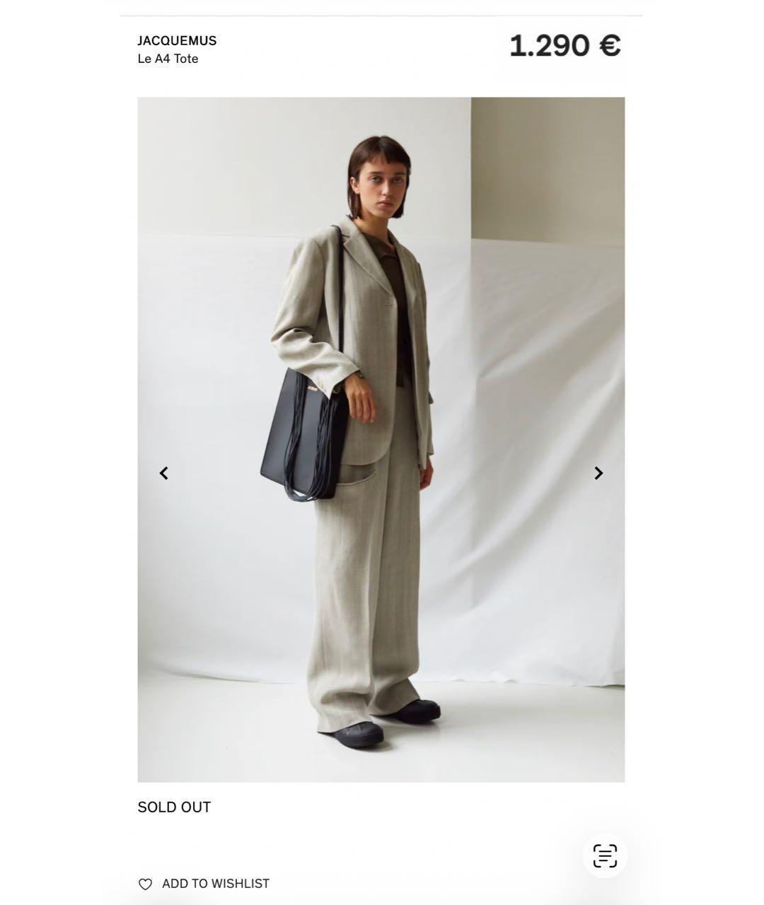 JACQUEMUS Антрацитовая кожаная сумка тоут, фото 4