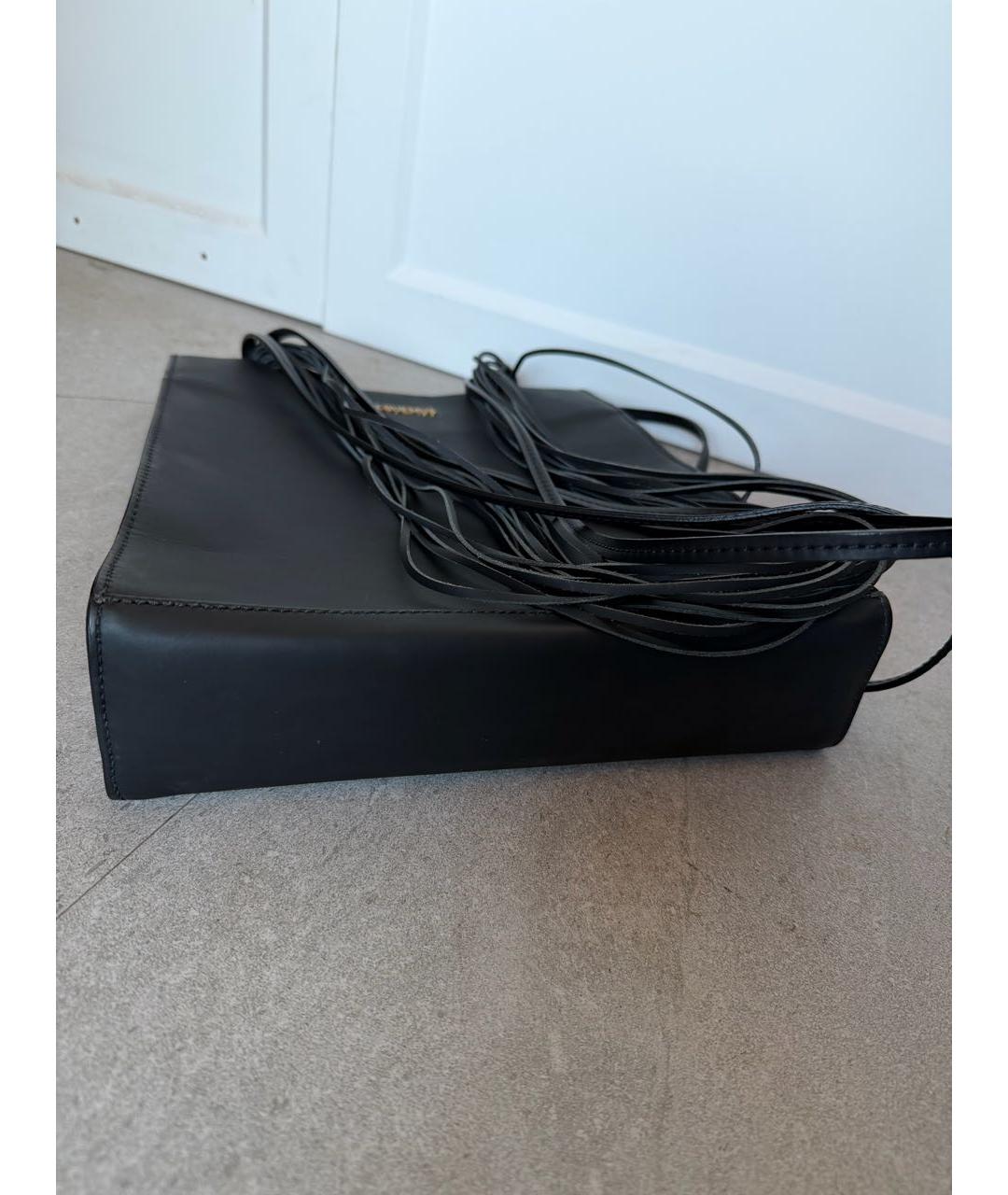 JACQUEMUS Антрацитовая кожаная сумка тоут, фото 7
