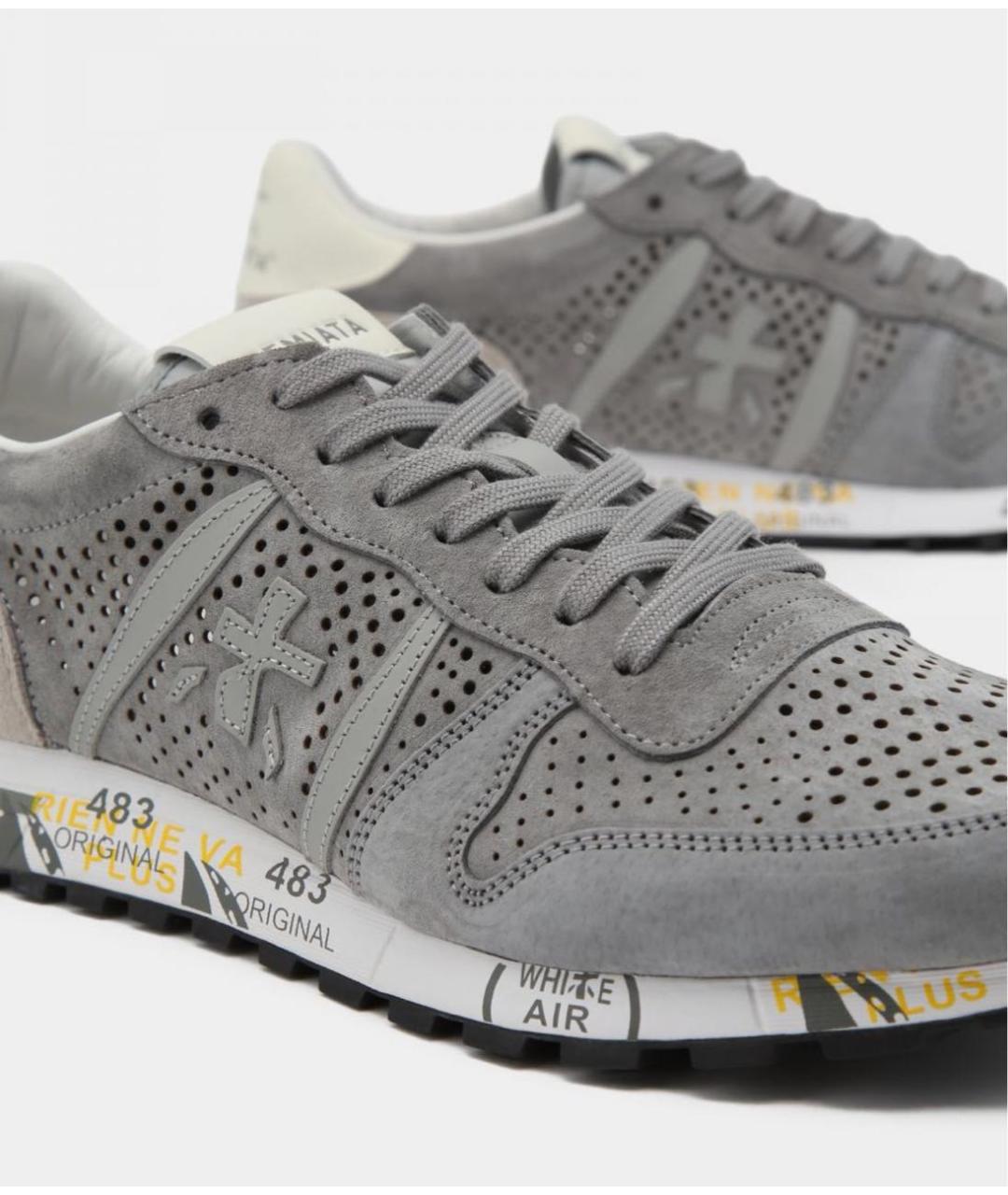 PREMIATA Серые замшевые низкие кроссовки / кеды, фото 3