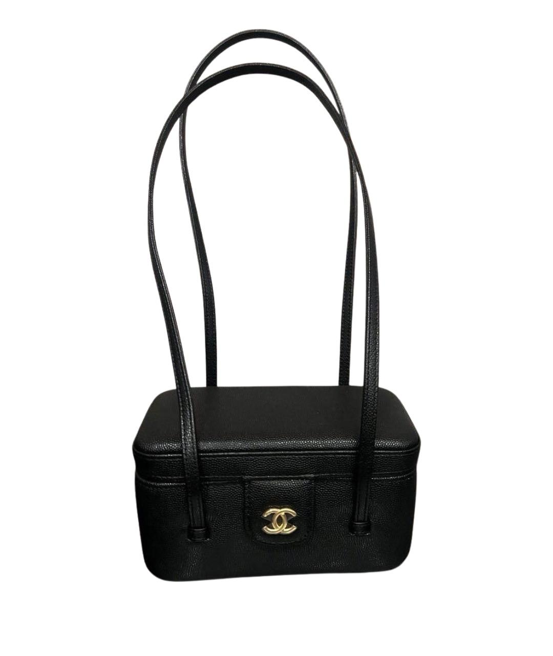 CHANEL Черная кожаная сумка через плечо, фото 1