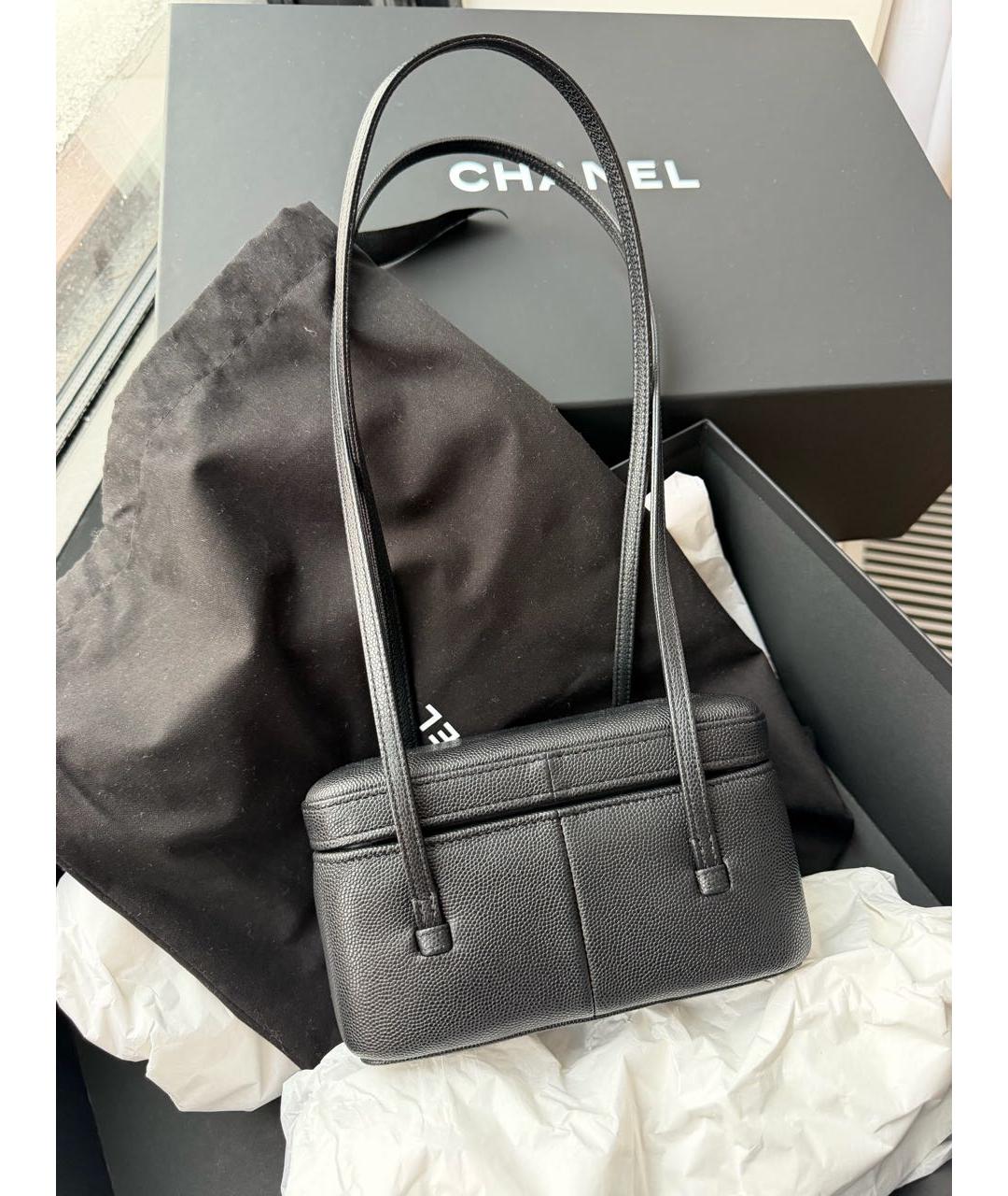 CHANEL Черная кожаная сумка через плечо, фото 4