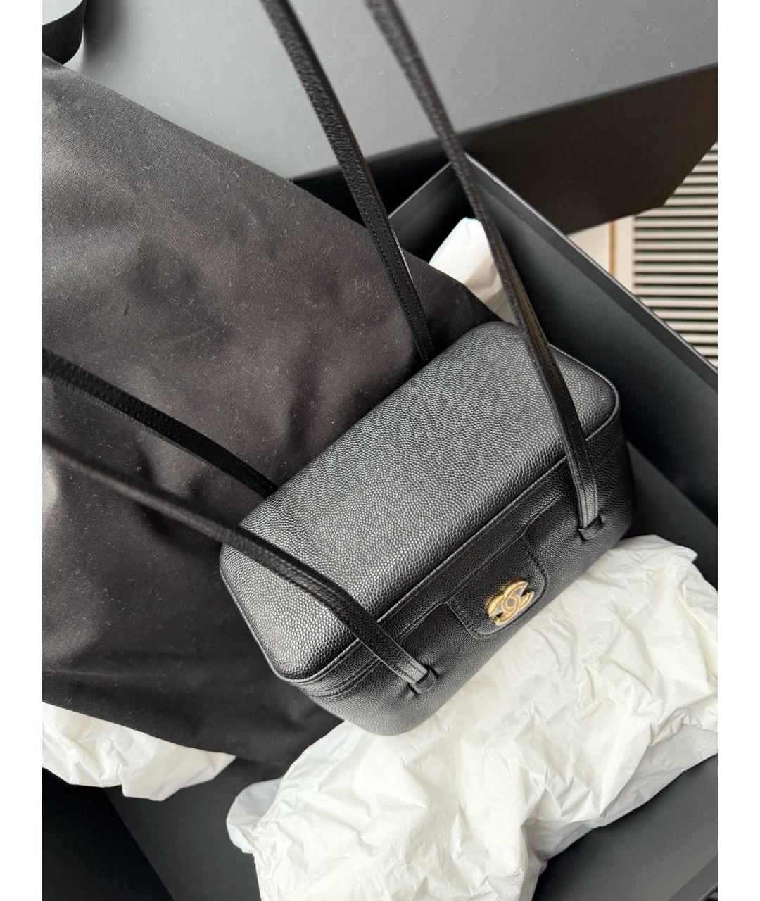 CHANEL Черная кожаная сумка через плечо, фото 6