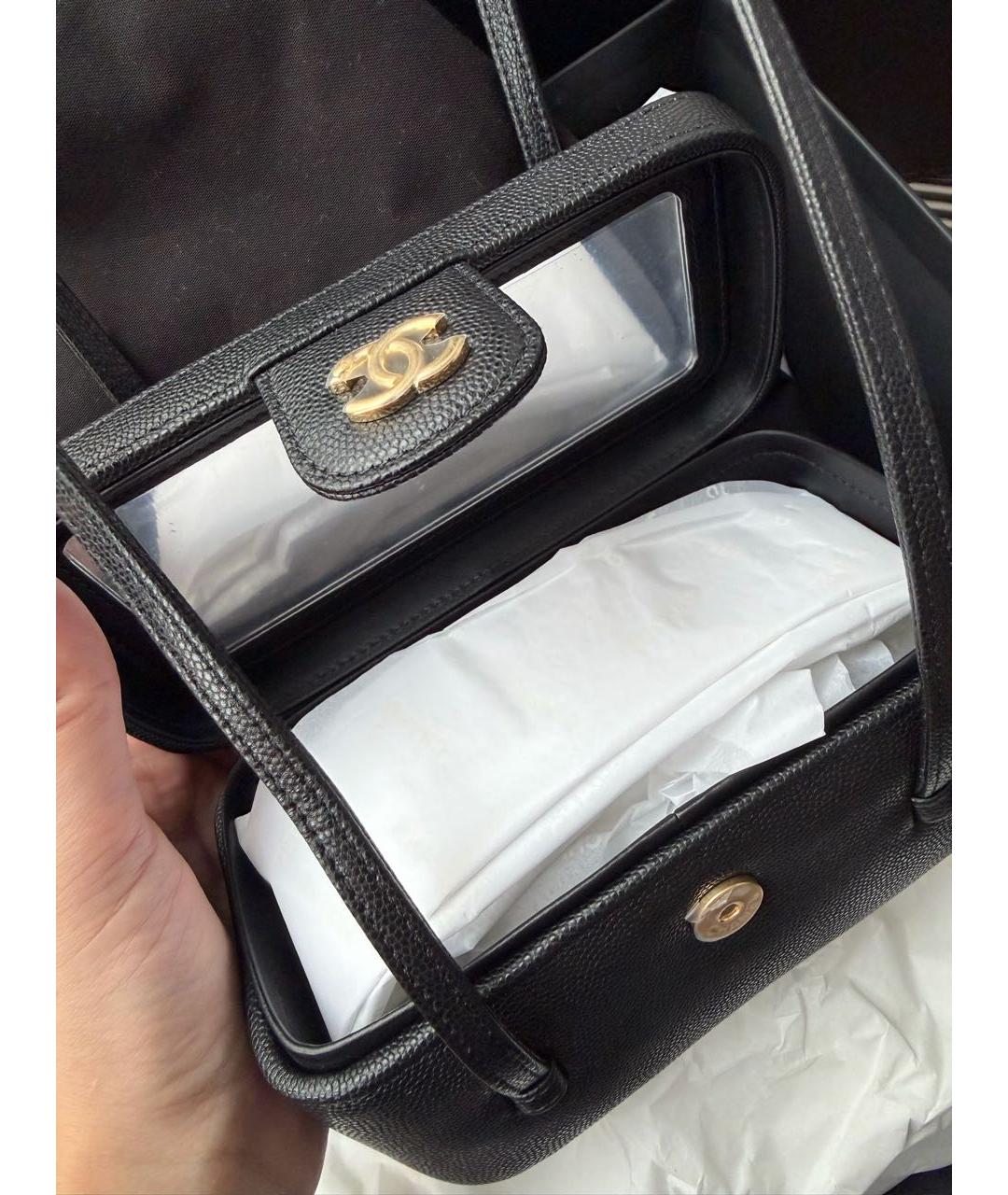 CHANEL Черная кожаная сумка через плечо, фото 5