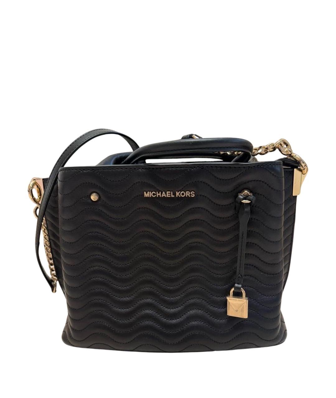 MICHAEL KORS Черная кожаная сумка тоут, фото 1